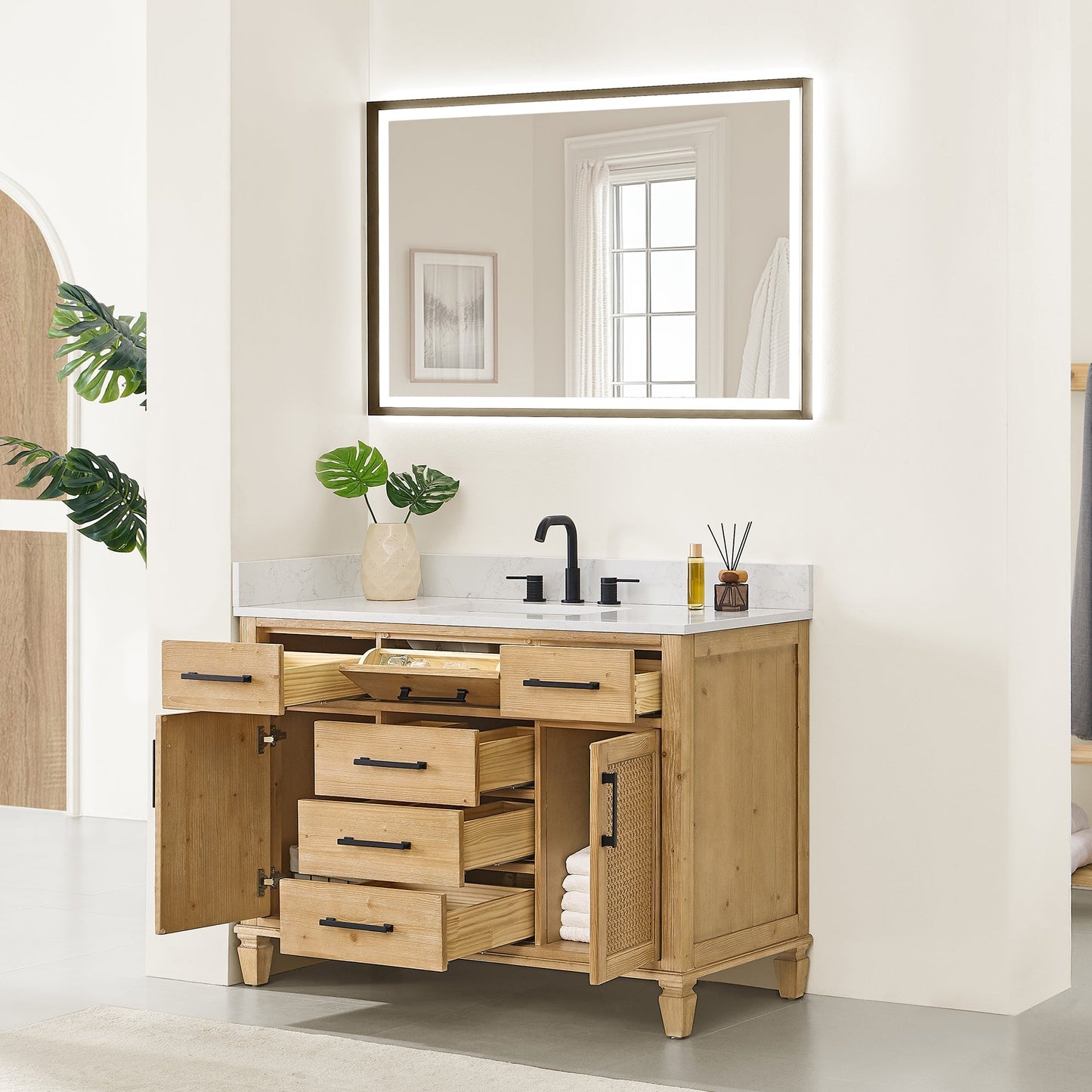 Altair Designs Salome 36"/48"/60"/72"/84" single/double vanity with top - 571036-WF-GW-NM