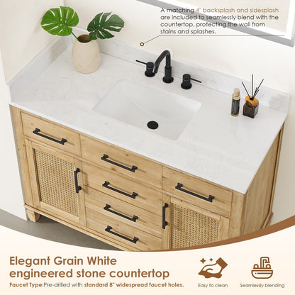 Altair Designs Salome 36"/48"/60"/72"/84" single/double vanity with top - 571036-WF-GW-NM