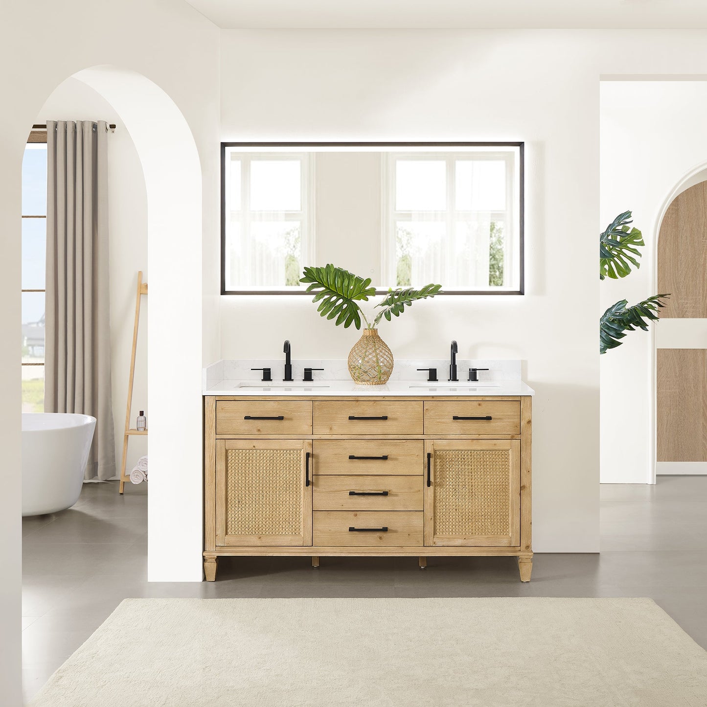 Altair Designs Salome 36"/48"/60"/72"/84" single/double vanity with top - 571036-WF-GW-NM