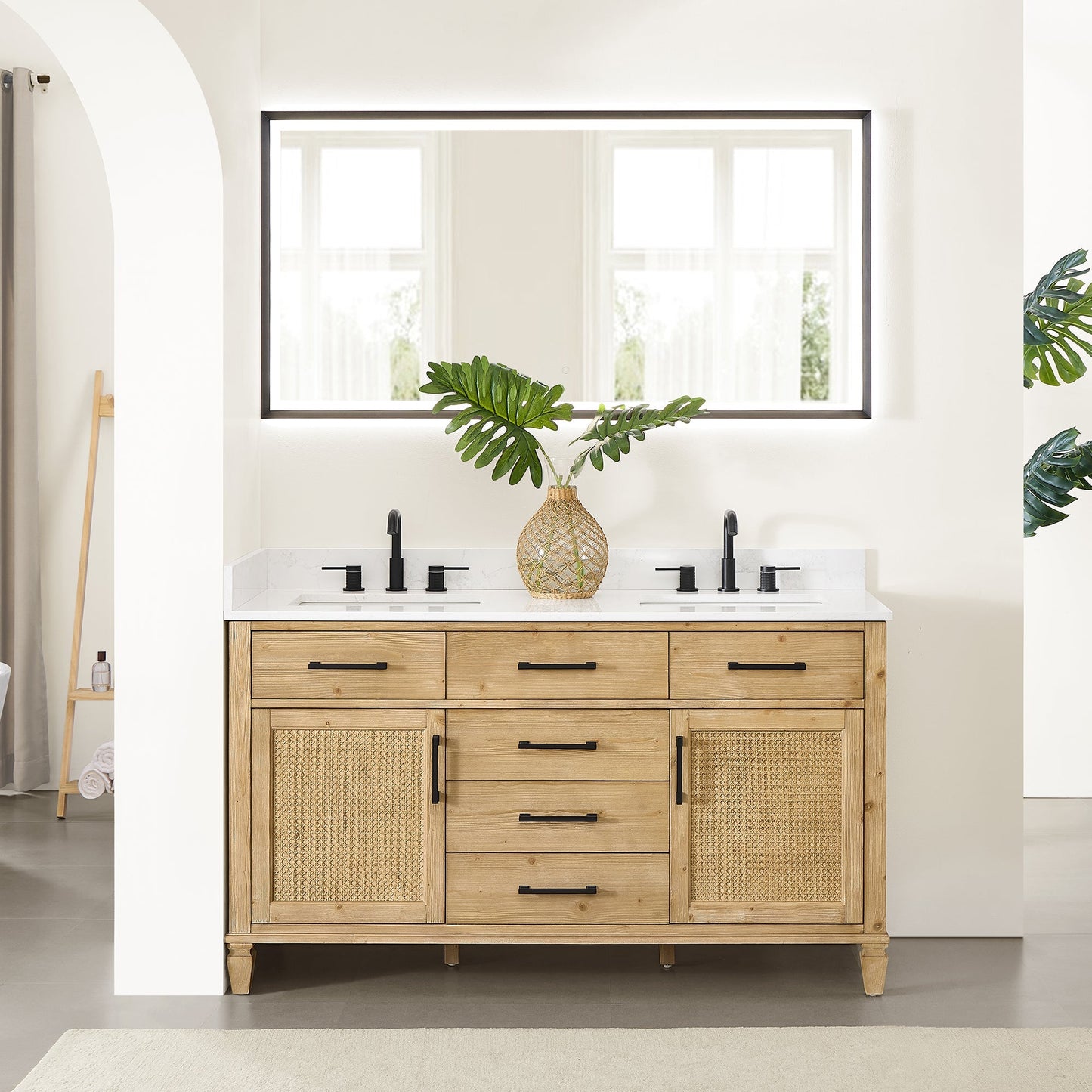 Altair Designs Salome 36"/48"/60"/72"/84" single/double vanity with top - 571036-WF-GW-NM