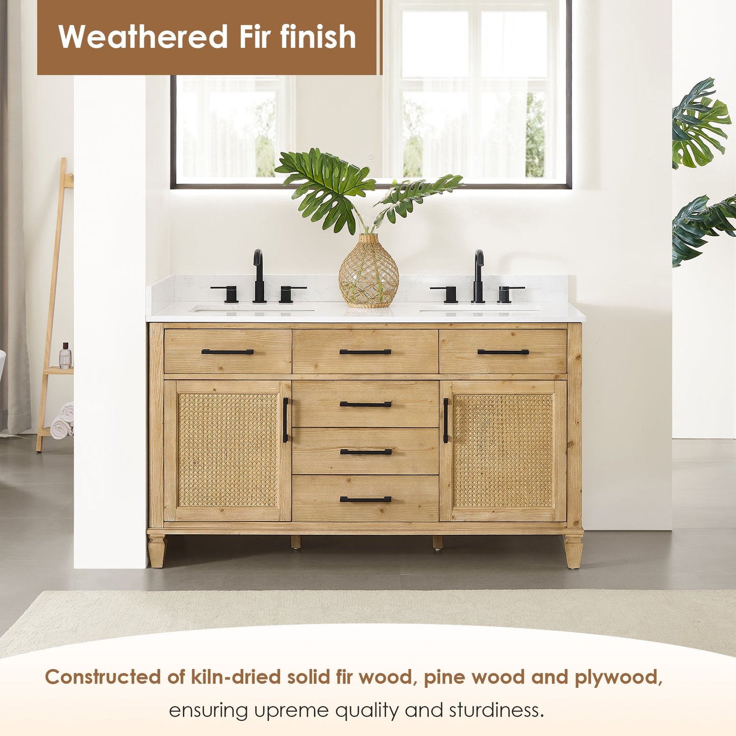 Altair Designs Salome 36"/48"/60"/72"/84" single/double vanity with top - 571036-WF-GW-NM
