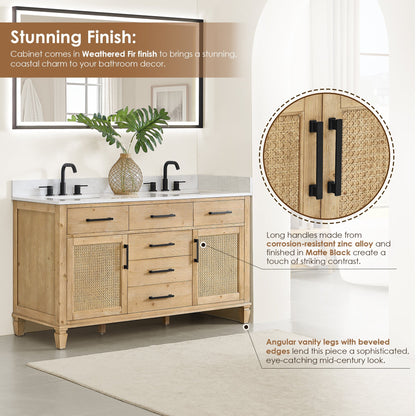 Altair Designs Salome 36"/48"/60"/72"/84" single/double vanity with top - 571036-WF-GW-NM