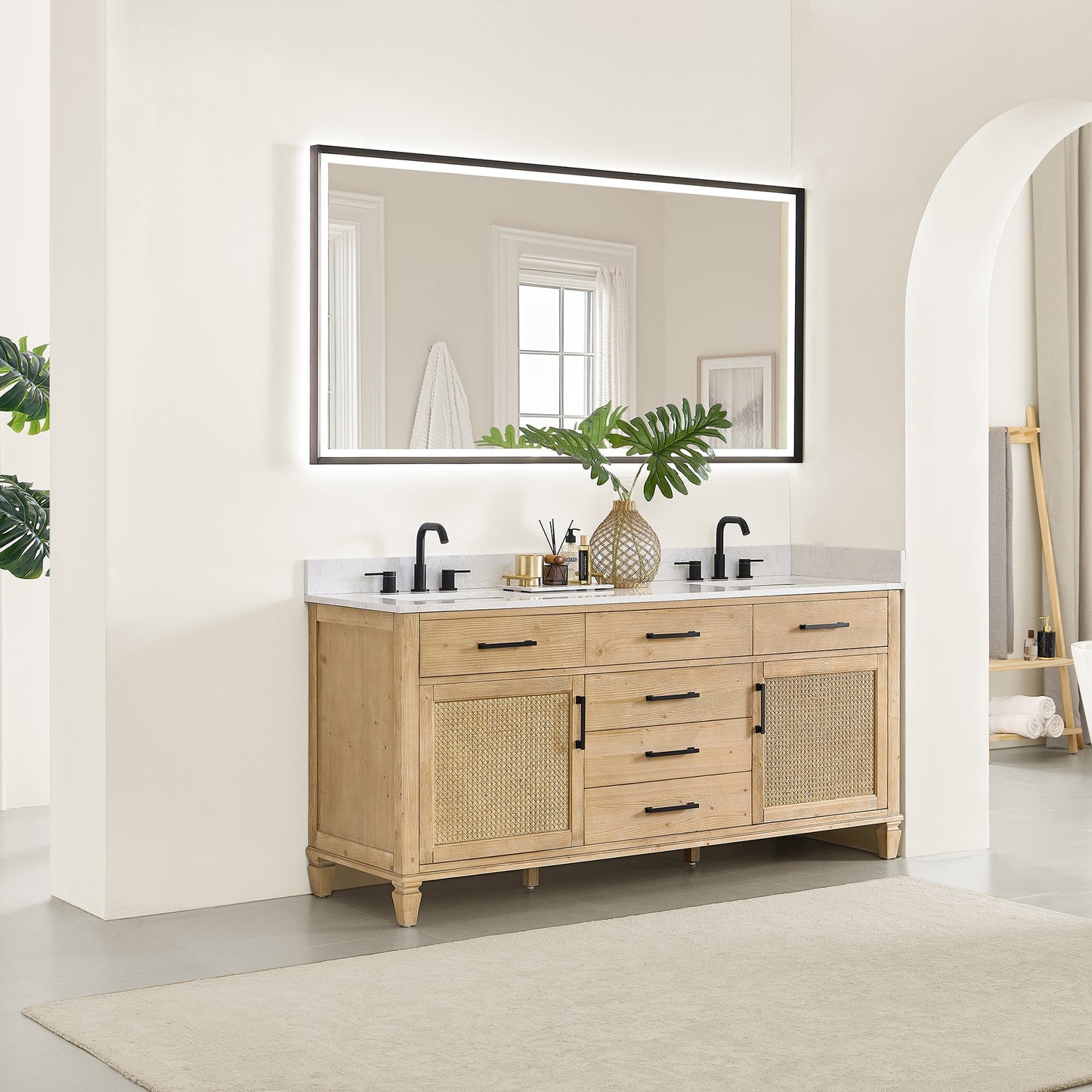 Altair Designs Salome 36"/48"/60"/72"/84" single/double vanity with top - 571036-WF-GW-NM