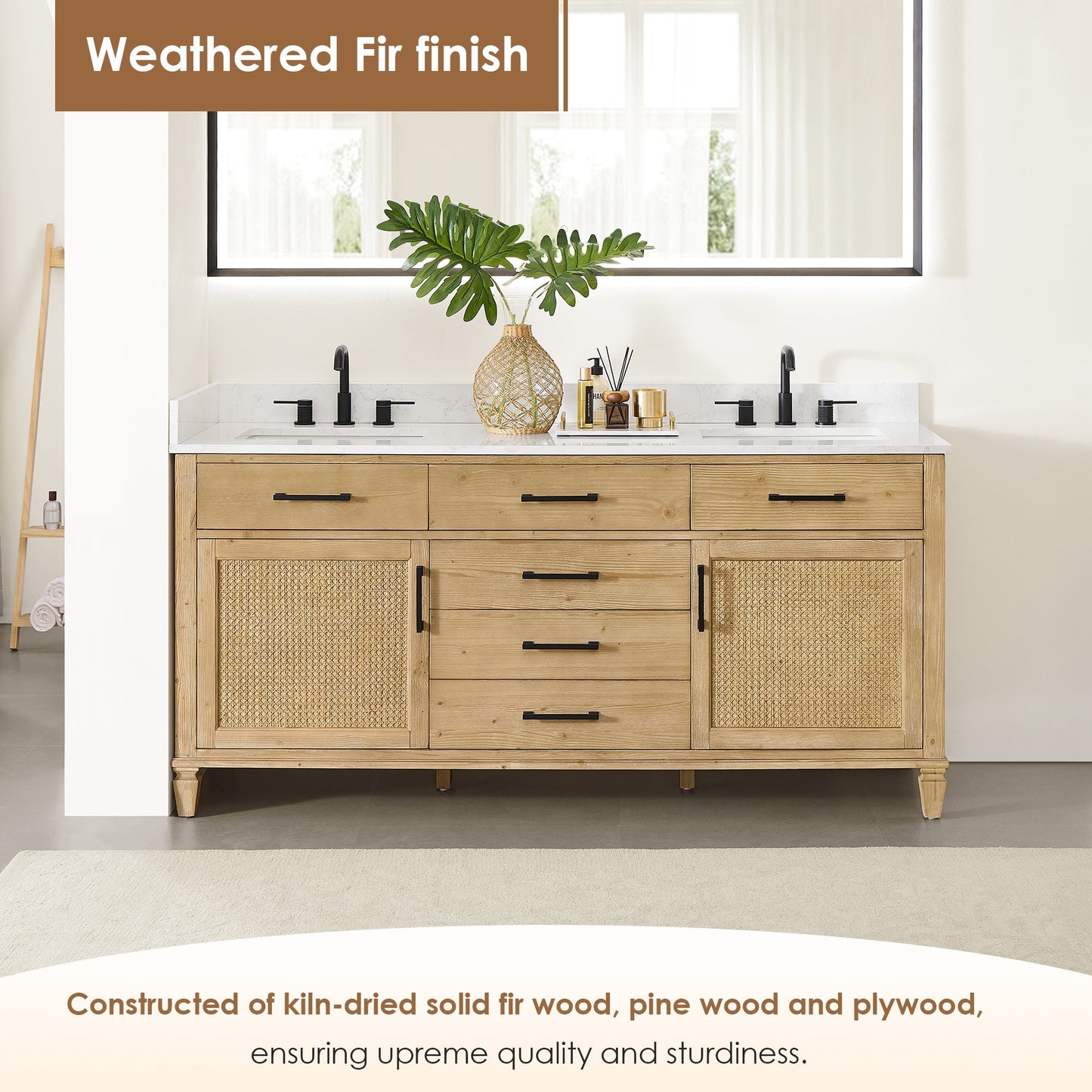 Altair Designs Salome 36"/48"/60"/72"/84" single/double vanity with top - 571036-WF-GW-NM