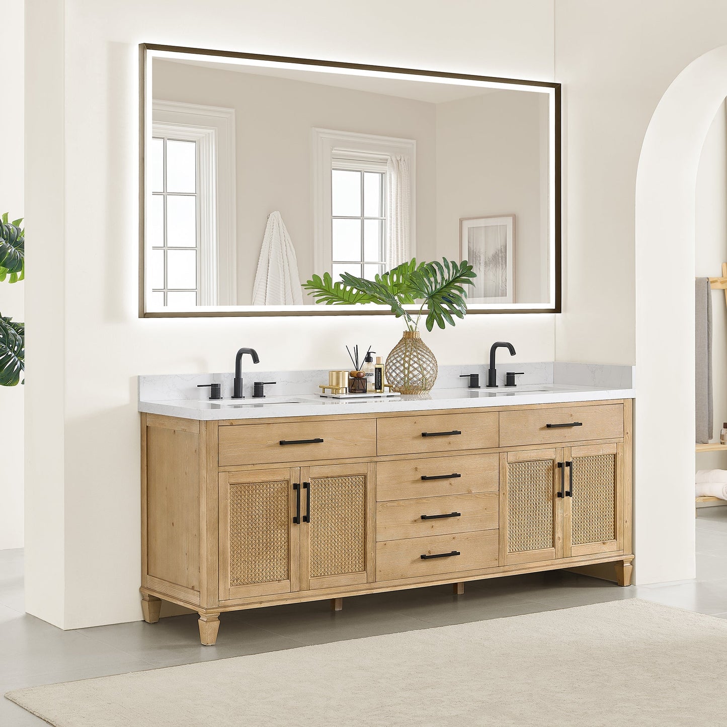 Altair Designs Salome 36"/48"/60"/72"/84" single/double vanity with top - 571036-WF-GW-NM