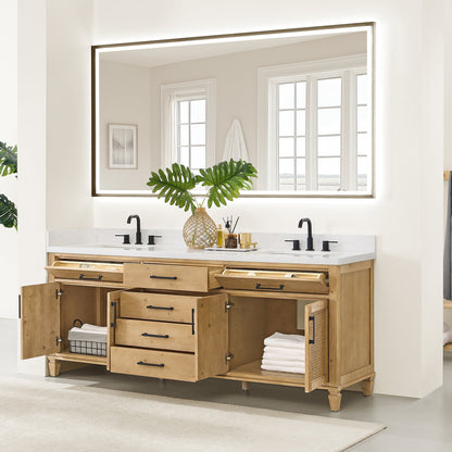 Altair Designs Salome 36"/48"/60"/72"/84" single/double vanity with top - 571036-WF-GW-NM