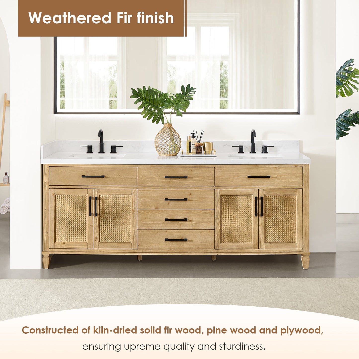 Altair Designs Salome 36"/48"/60"/72"/84" single/double vanity with top - 571036-WF-GW-NM
