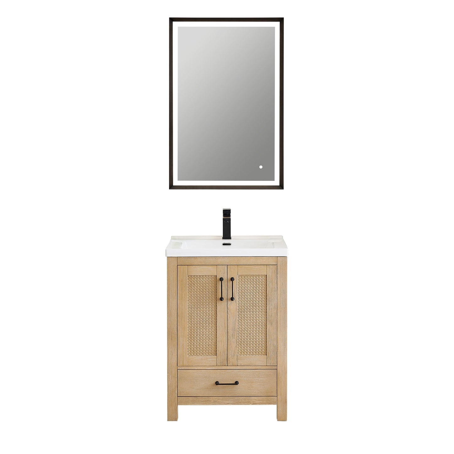 Altair Designs Bondi 24" single vanity with top - Altair Designs Siena 60" double vanity with top - 564060-LB-WH-NM