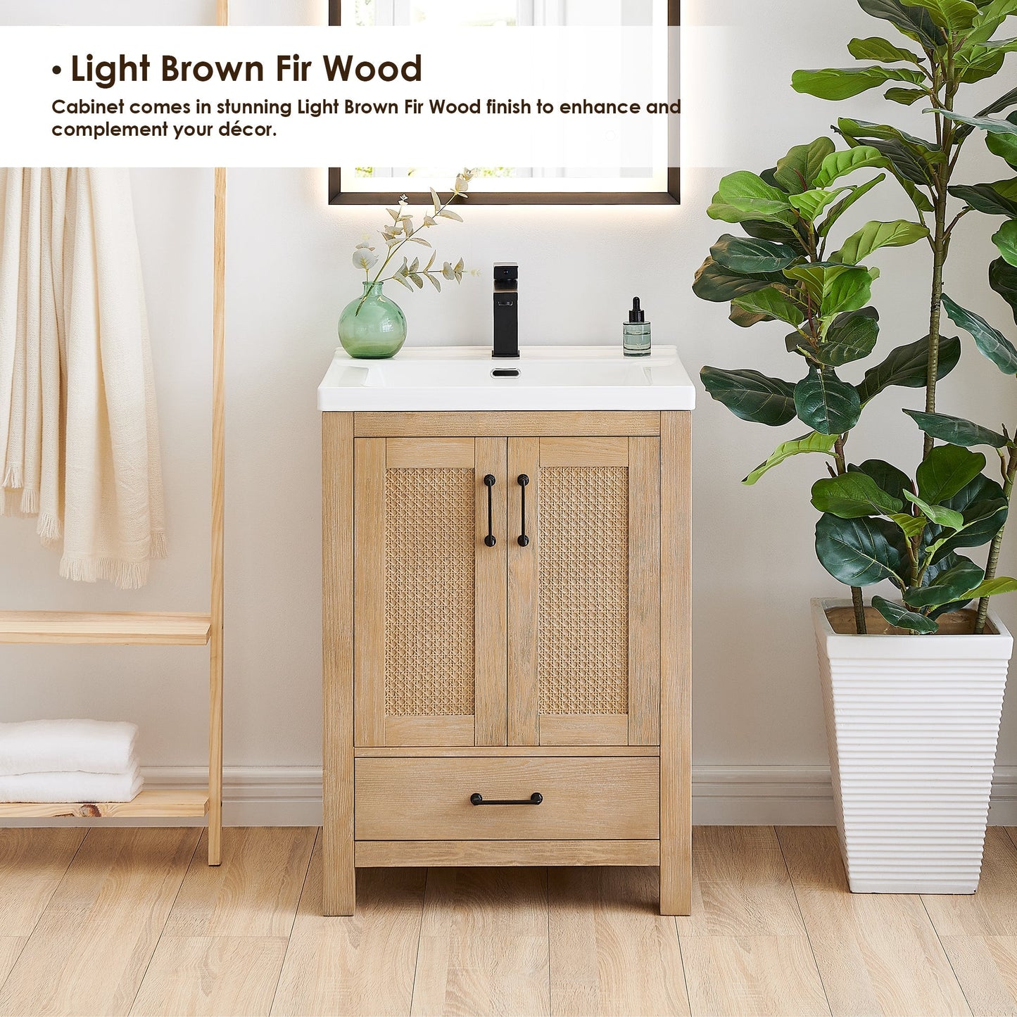 Altair Designs Bondi 24" single vanity with top - Altair Designs Siena 60" double vanity with top - 564060-LB-WH-NM