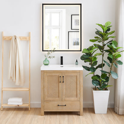 Altair Designs Bondi 30" single vanity with top - 572030-LB-WH-NM