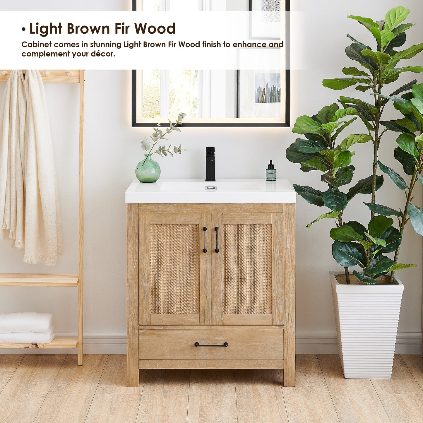 Altair Designs Bondi 30" single vanity with top - 572030-LB-WH-NM