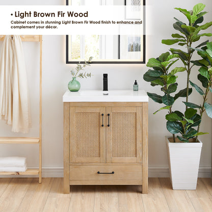 Altair Designs Bondi 30" single vanity with top - 572030-LB-WH-NM