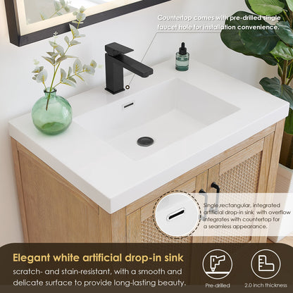 Altair Designs Bondi 30" single vanity with top - 572030-LB-WH-NM