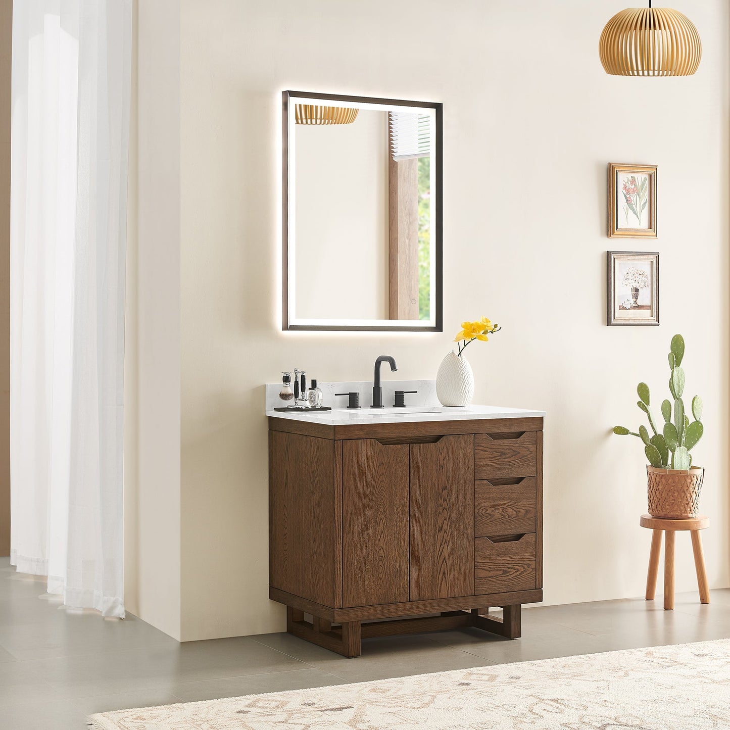 Altair Designs Mowry 36"/48"/60"/72" single/double vanity with top - 573036-BK-GW-NM Price