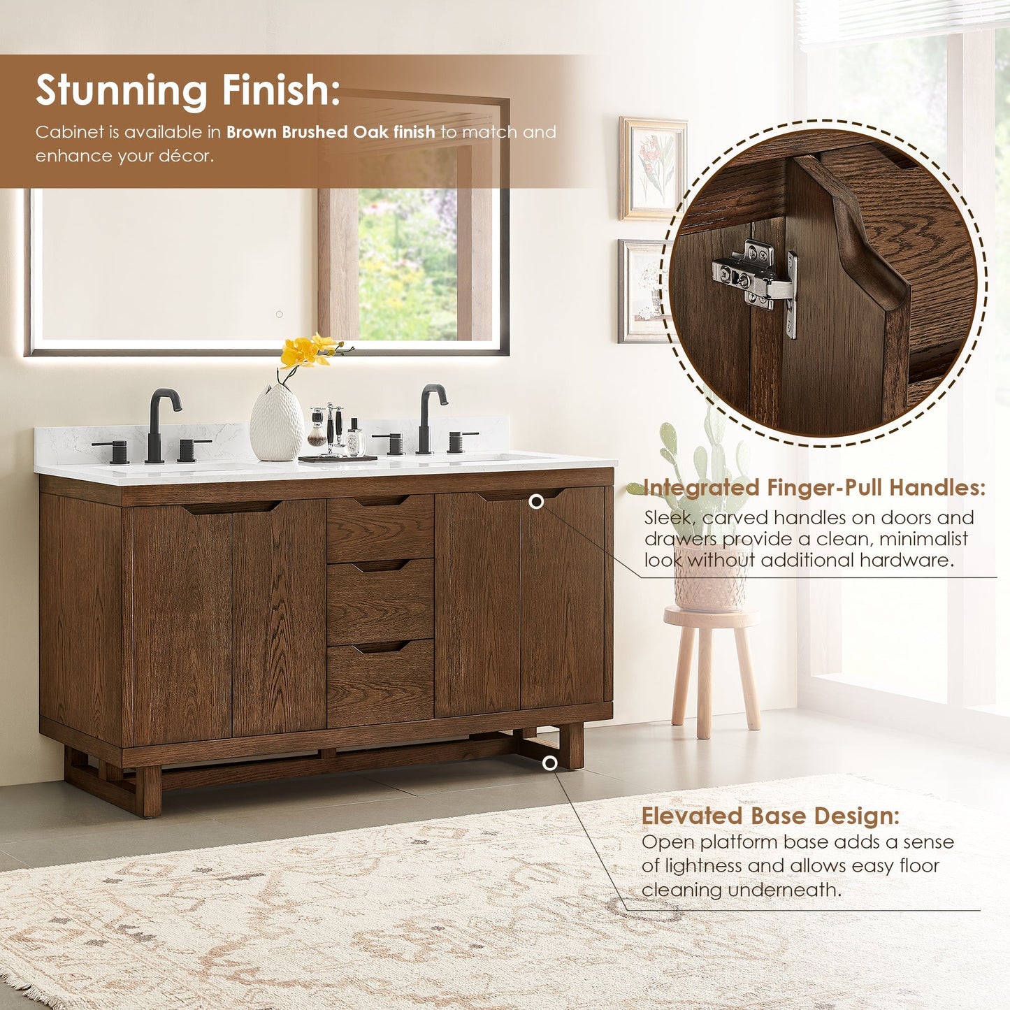 Altair Designs Mowry 36"/48"/60"/72" single/double vanity with top - 573036-BK-GW-NM Price