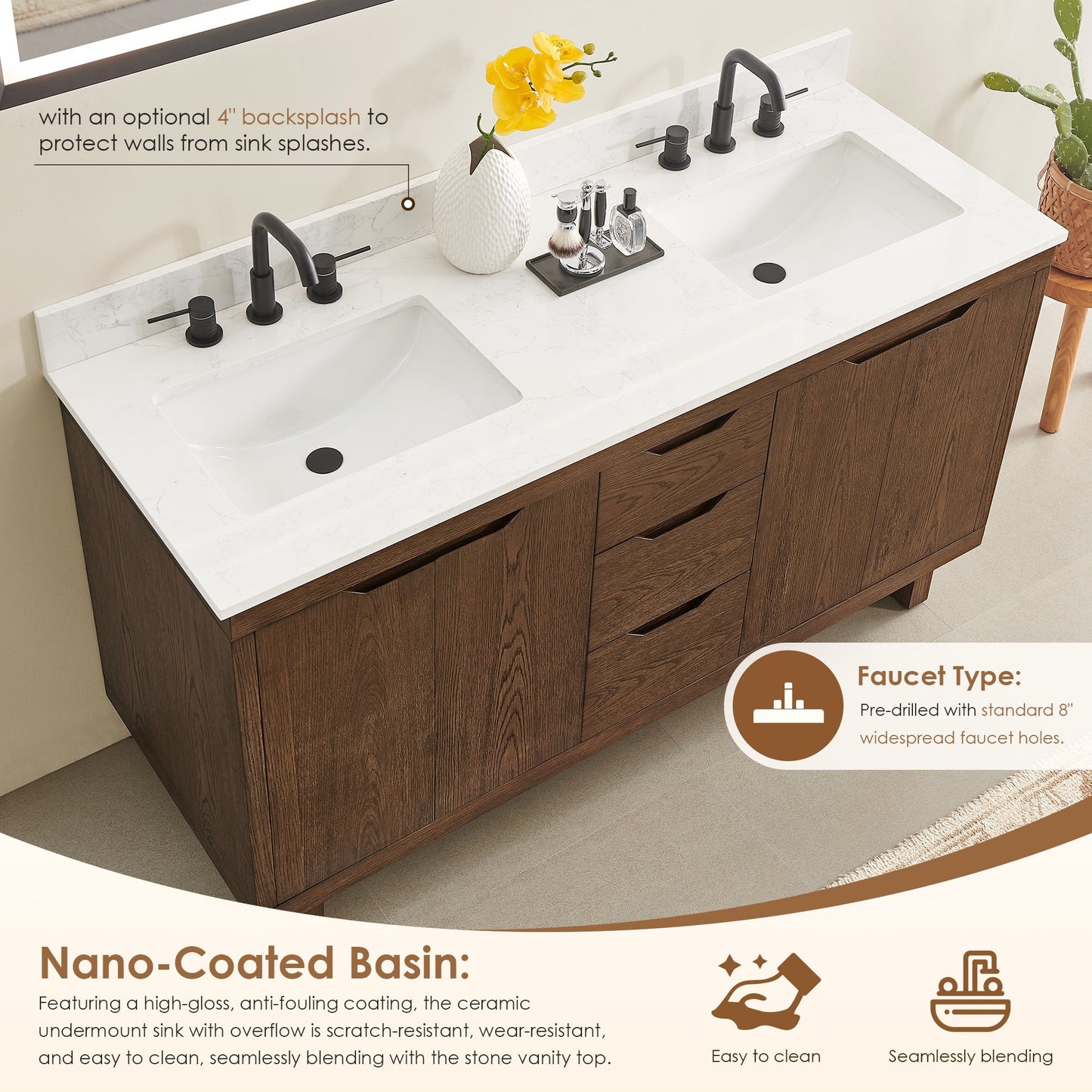 Altair Designs Mowry 36"/48"/60"/72" single/double vanity with top - 573036-BK-GW-NM Price