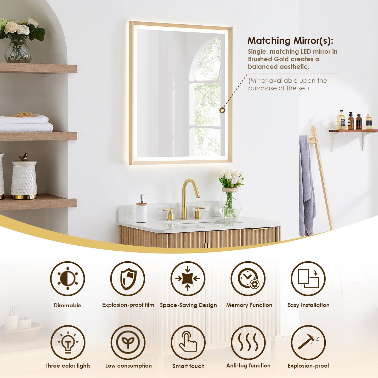 Altair Designs Sierra 36" single vanity with top - 575036-WL-GW-NM