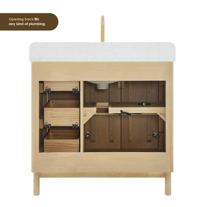 Altair Designs Sierra 36" single vanity with top - 575036-WL-GW-NM