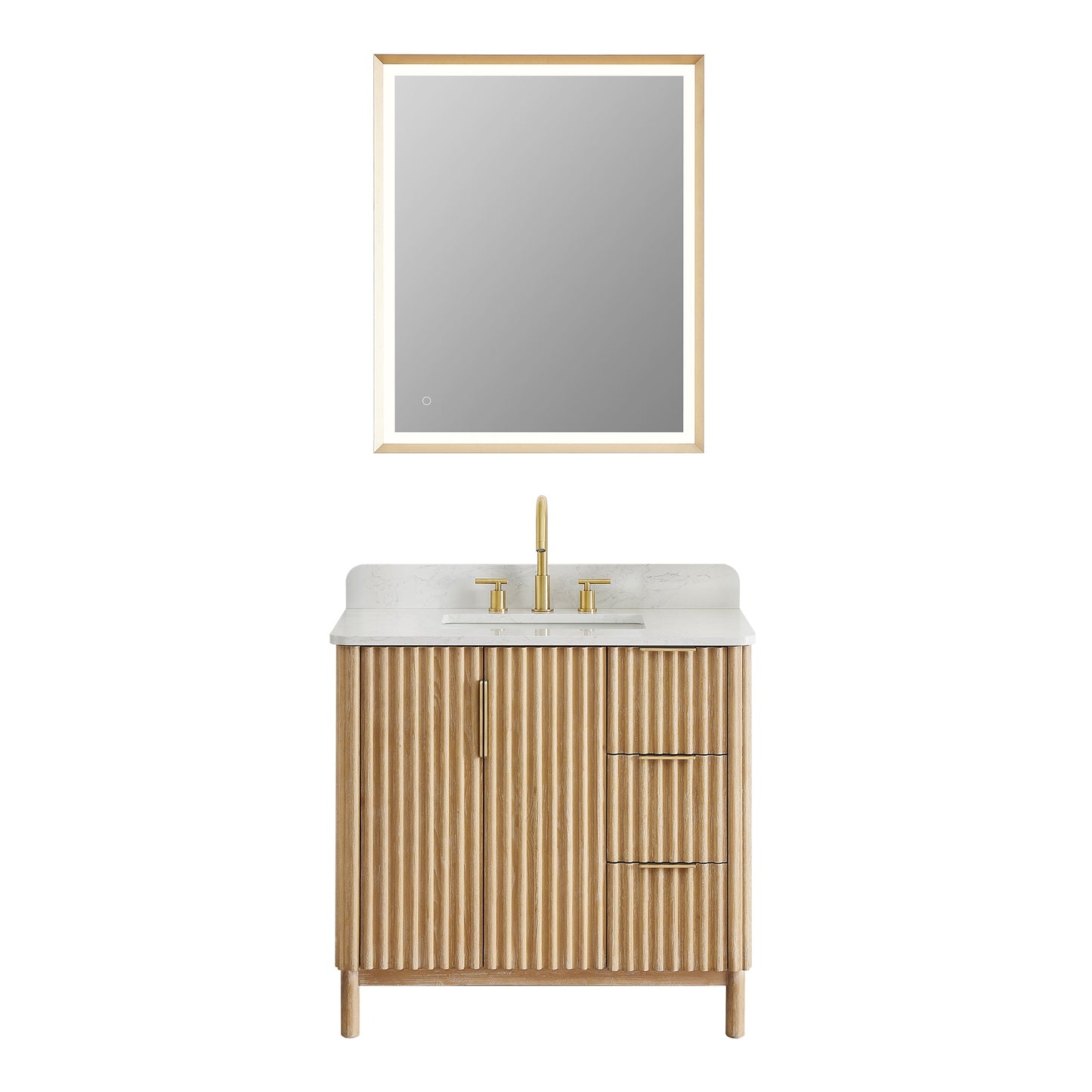 Altair Designs Sierra 36" single vanity with top - 575036-WL-GW-NM