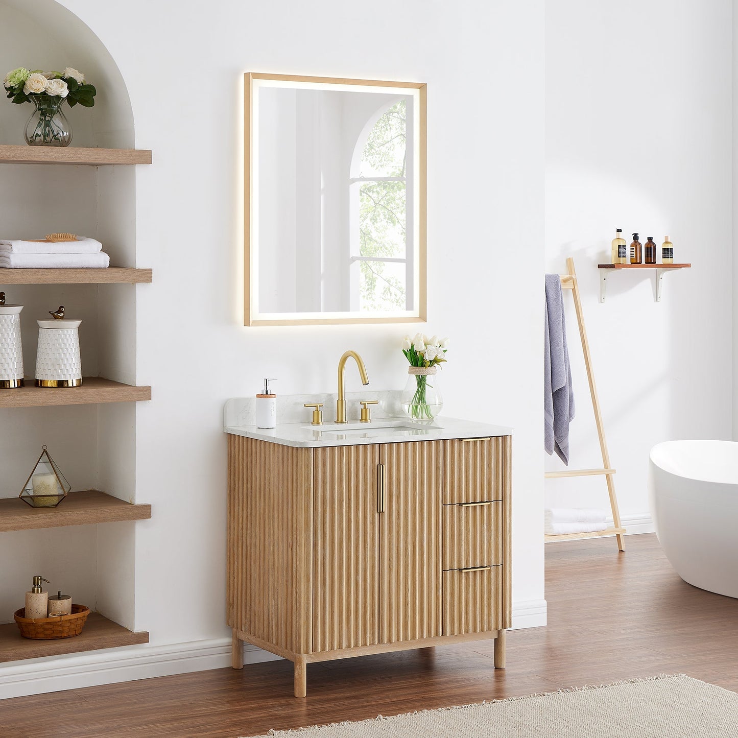 Altair Designs Sierra 36" single vanity with top - 575036-WL-GW-NM