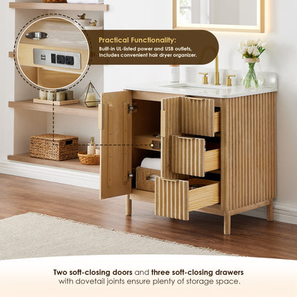 Altair Designs Sierra 36" single vanity with top - 575036-WL-GW-NM