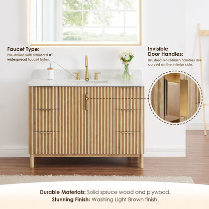 Altair Designs Sierra 48" single vanity with top - 575048-WL-GW-NM Price