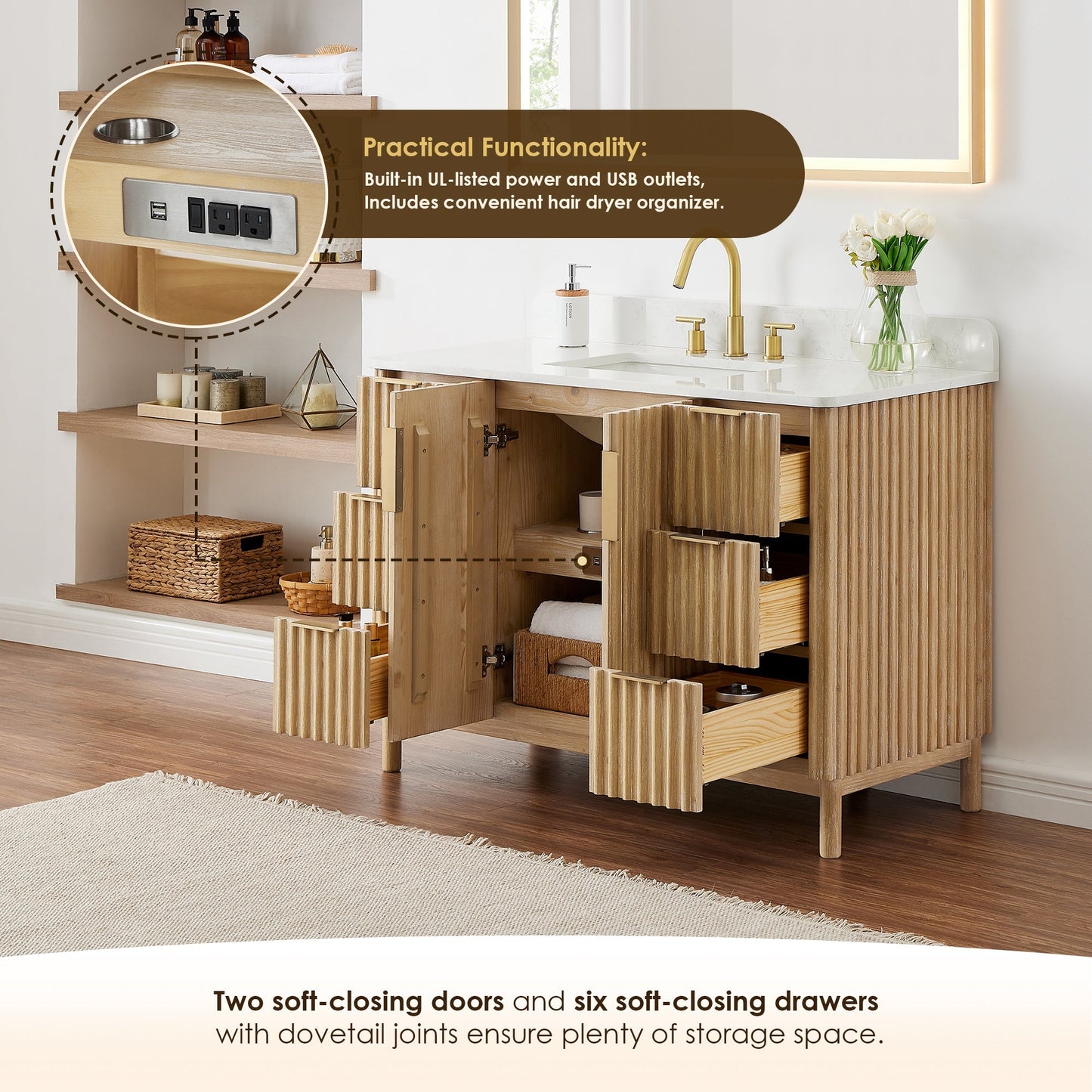 Altair Designs Sierra 48" single vanity with top - 575048-WL-GW-NM Price