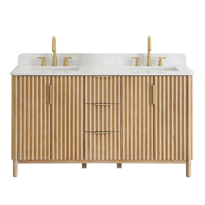 Altair Designs 60" double vanity with top - 575060-WL-GW-NM
