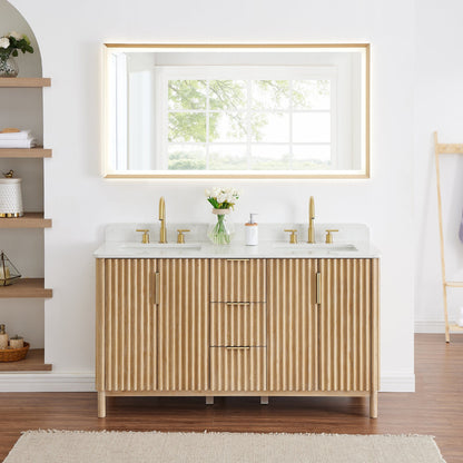 Altair Designs 60" double vanity with top - 575060-WL-GW-NM