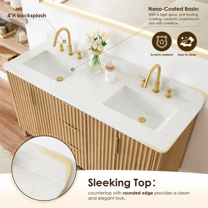 Altair Designs 60" double vanity with top - 575060-WL-GW-NM