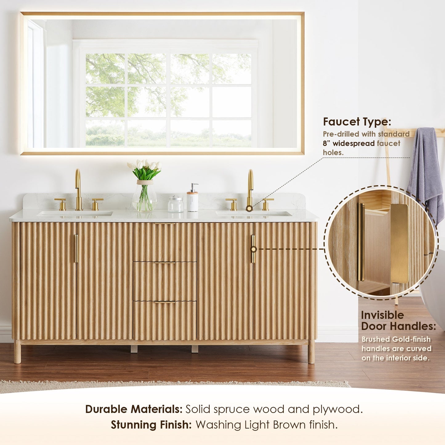 Altair Designs Sierra 72" double vanity with top - 575072-WL-GW-NM Price