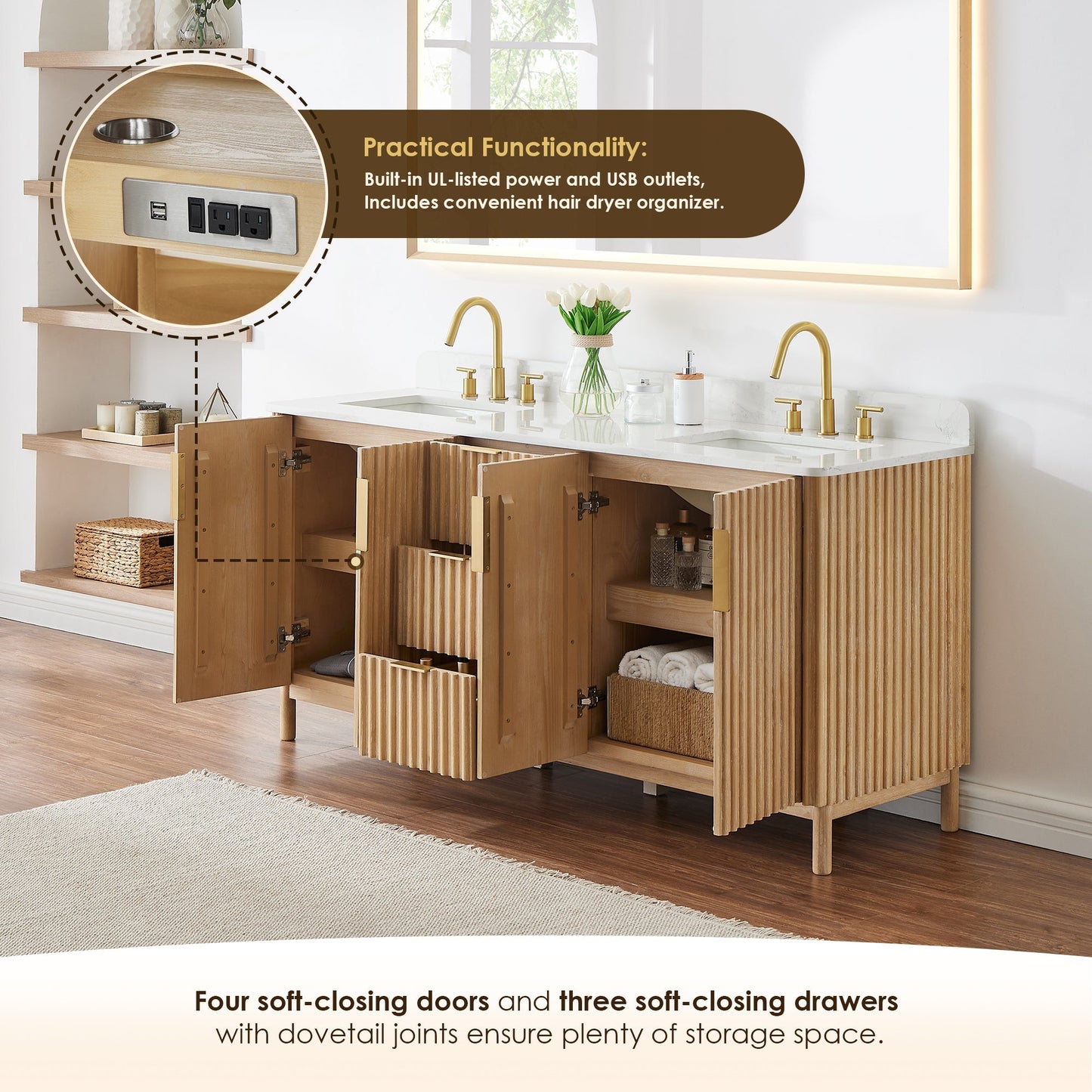 Altair Designs Sierra 72" double vanity with top - 575072-WL-GW-NM Price