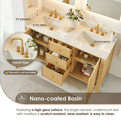 Altair Designs Cedar 36"/48"/60"/72" single/double vanity with top - 576036-NW-GW-NM