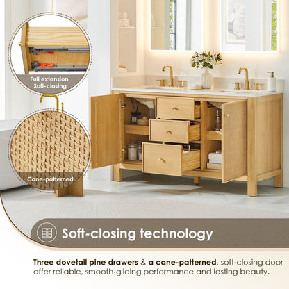 Altair Designs Cedar 36"/48"/60"/72" single/double vanity with top - 576036-NW-GW-NM