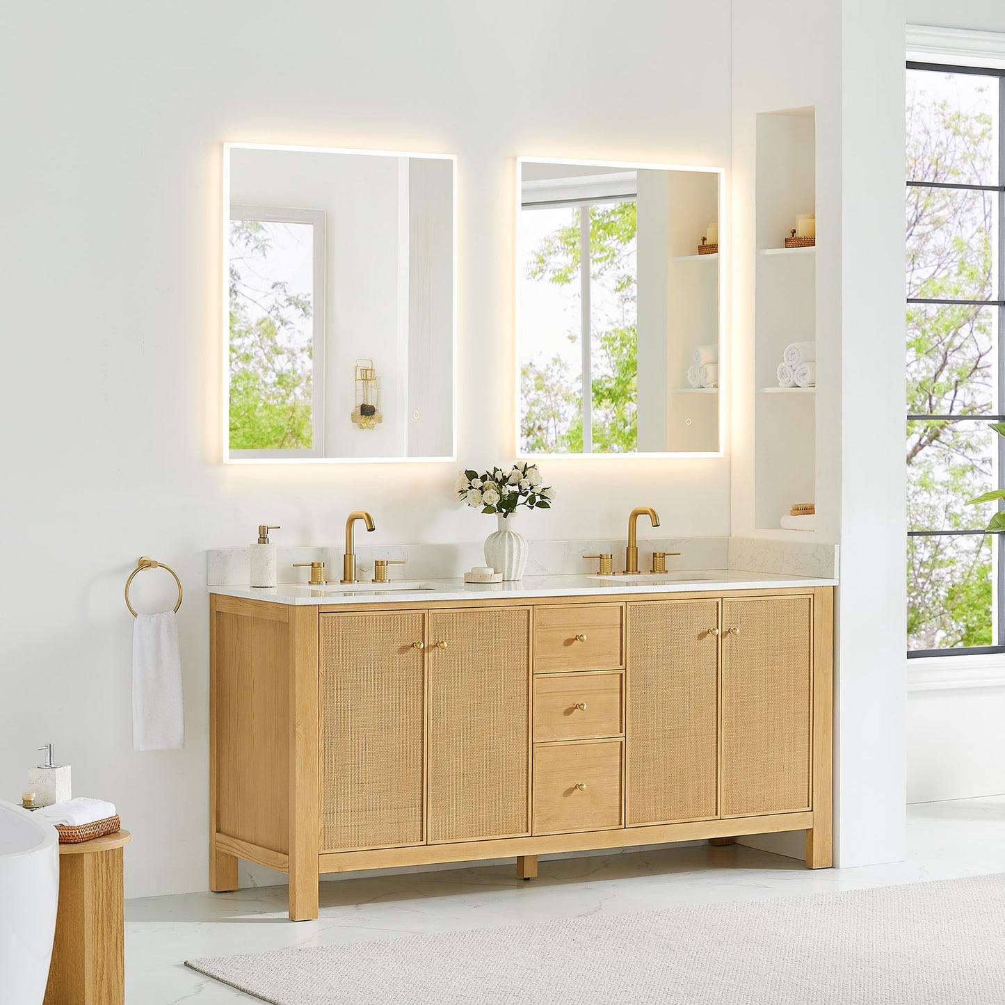 Altair Designs Cedar 36"/48"/60"/72" single/double vanity with top - 576036-NW-GW-NM