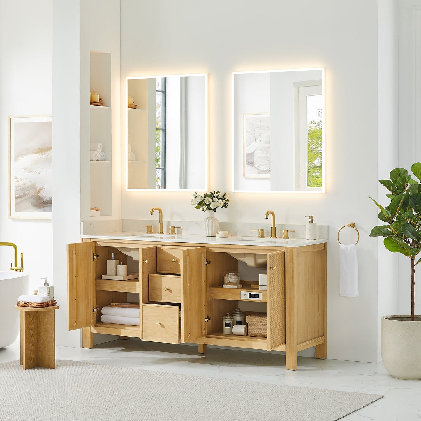 Altair Designs Cedar 36"/48"/60"/72" single/double vanity with top - 576036-NW-GW-NM