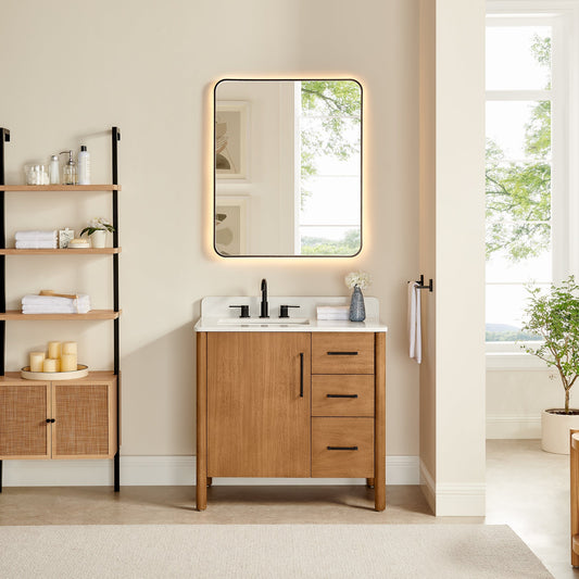 Altair Designs Velora 36"/48"/60"/72" single/double vanity with top - 578036-MB-GW-NM