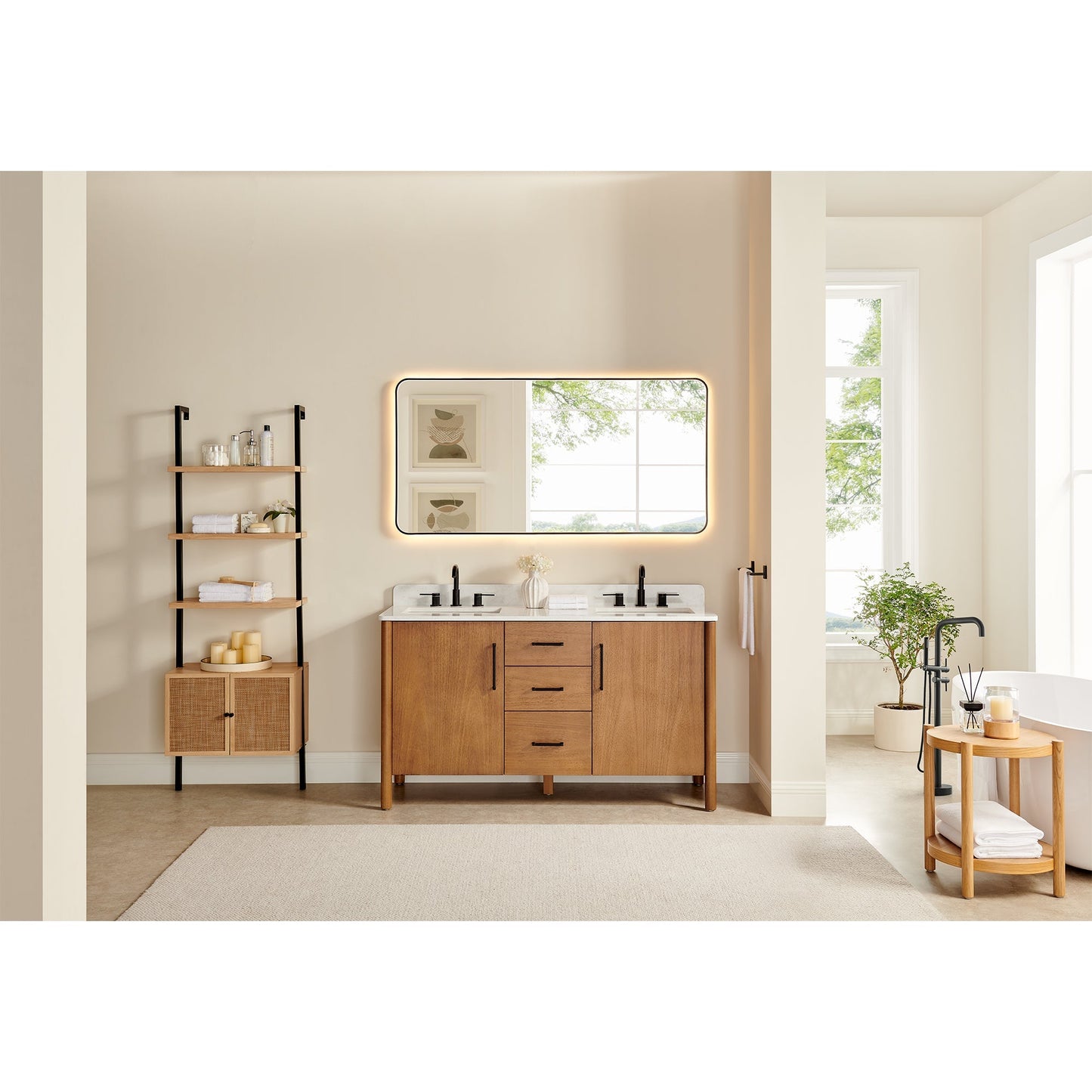 Altair Designs Velora 36"/48"/60"/72" single/double vanity with top - 578036-MB-GW-NM