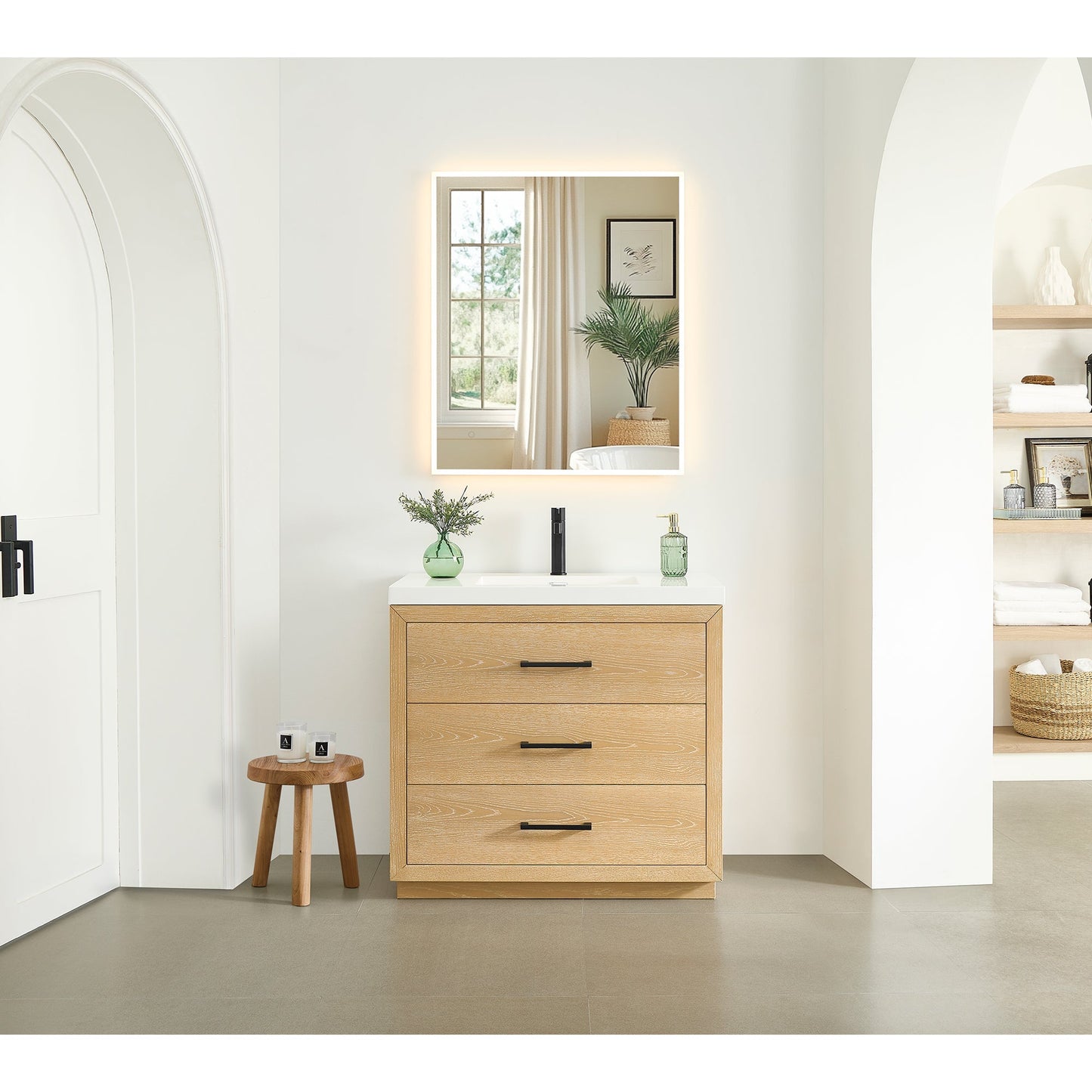 Altair Designs Sigrid 36"/48"/60"/72" single/double vanity with top - 579036-WO-WH-NM