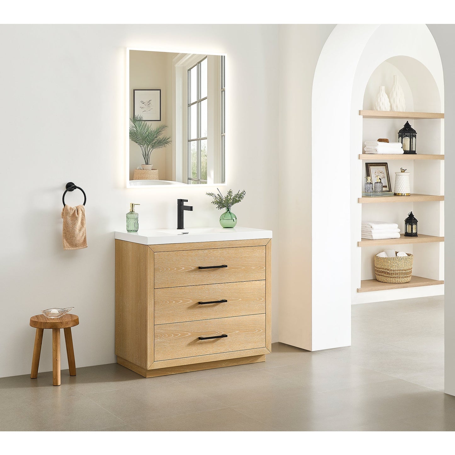 Altair Designs Sigrid 36"/48"/60"/72" single/double vanity with top - 579036-WO-WH-NM