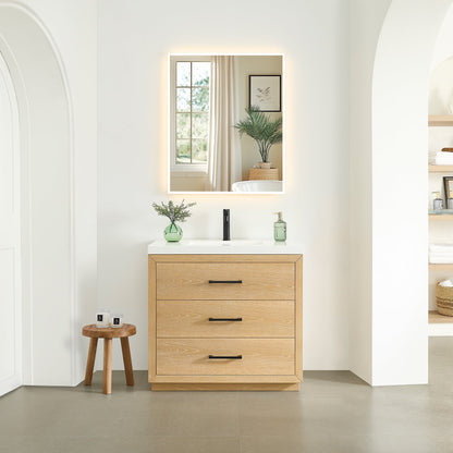Altair Designs Sigrid 36"/48"/60"/72" single/double vanity with top - 579036-WO-WH-NM
