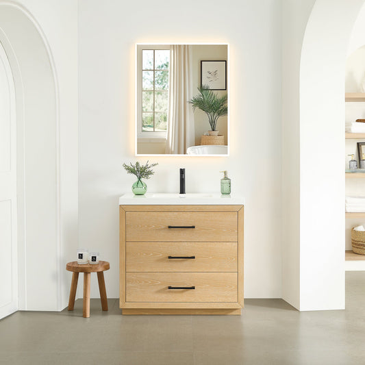 Altair Designs Sigrid 36"/48"/60"/72" single/double vanity with top - 579036-WO-WH-NM