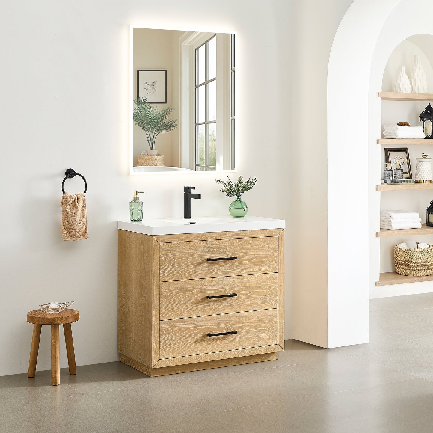 Altair Designs Sigrid 36"/48"/60"/72" single/double vanity with top - 579036-WO-WH-NM
