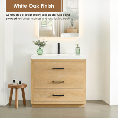 Altair Designs Sigrid 36"/48"/60"/72" single/double vanity with top - 579036-WO-WH-NM
