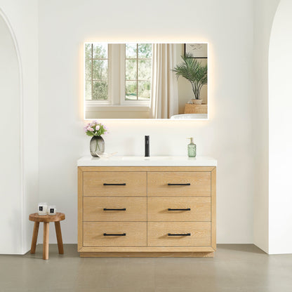 Altair Designs Sigrid 36"/48"/60"/72" single/double vanity with top - 579036-WO-WH-NM