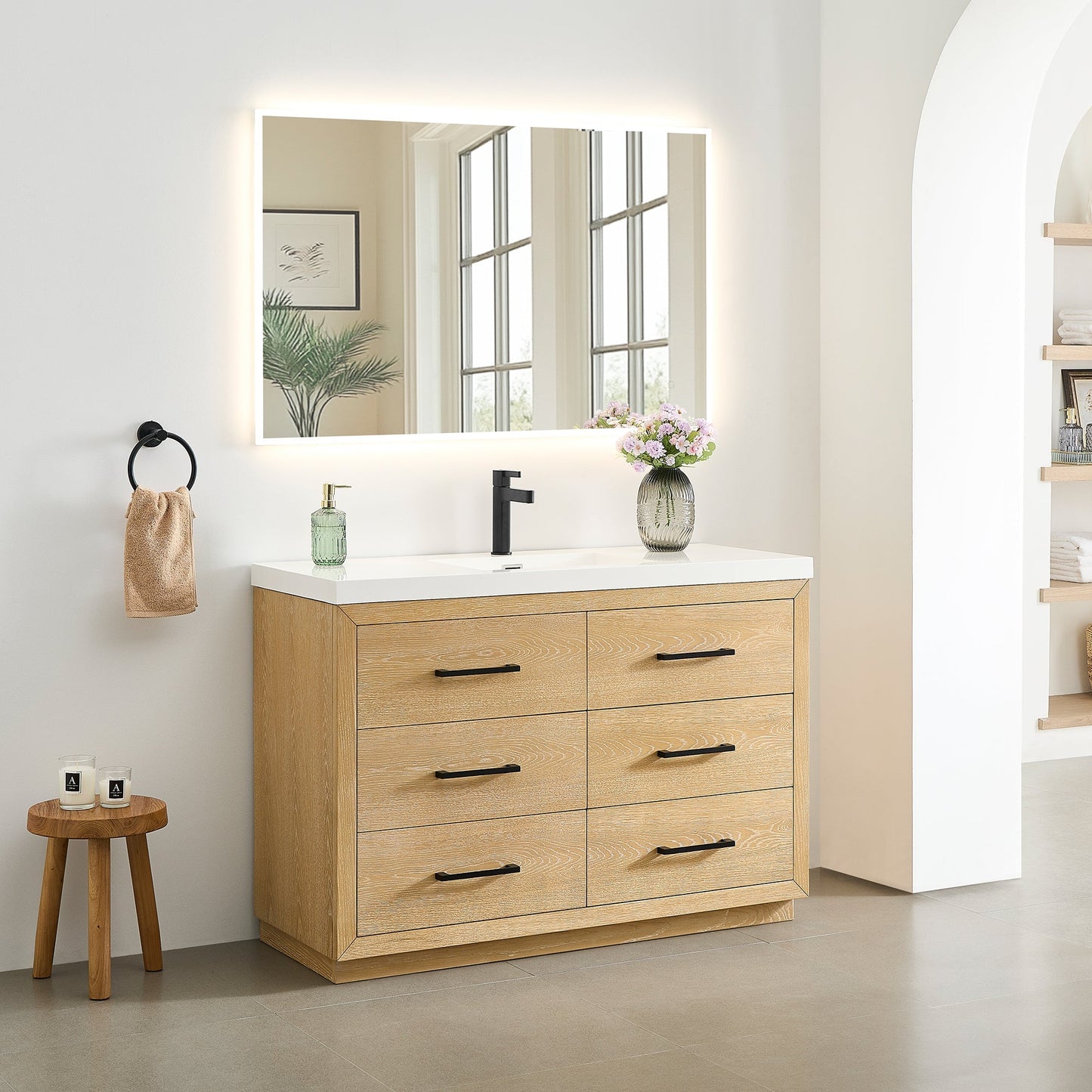 Altair Designs Sigrid 36"/48"/60"/72" single/double vanity with top - 579036-WO-WH-NM