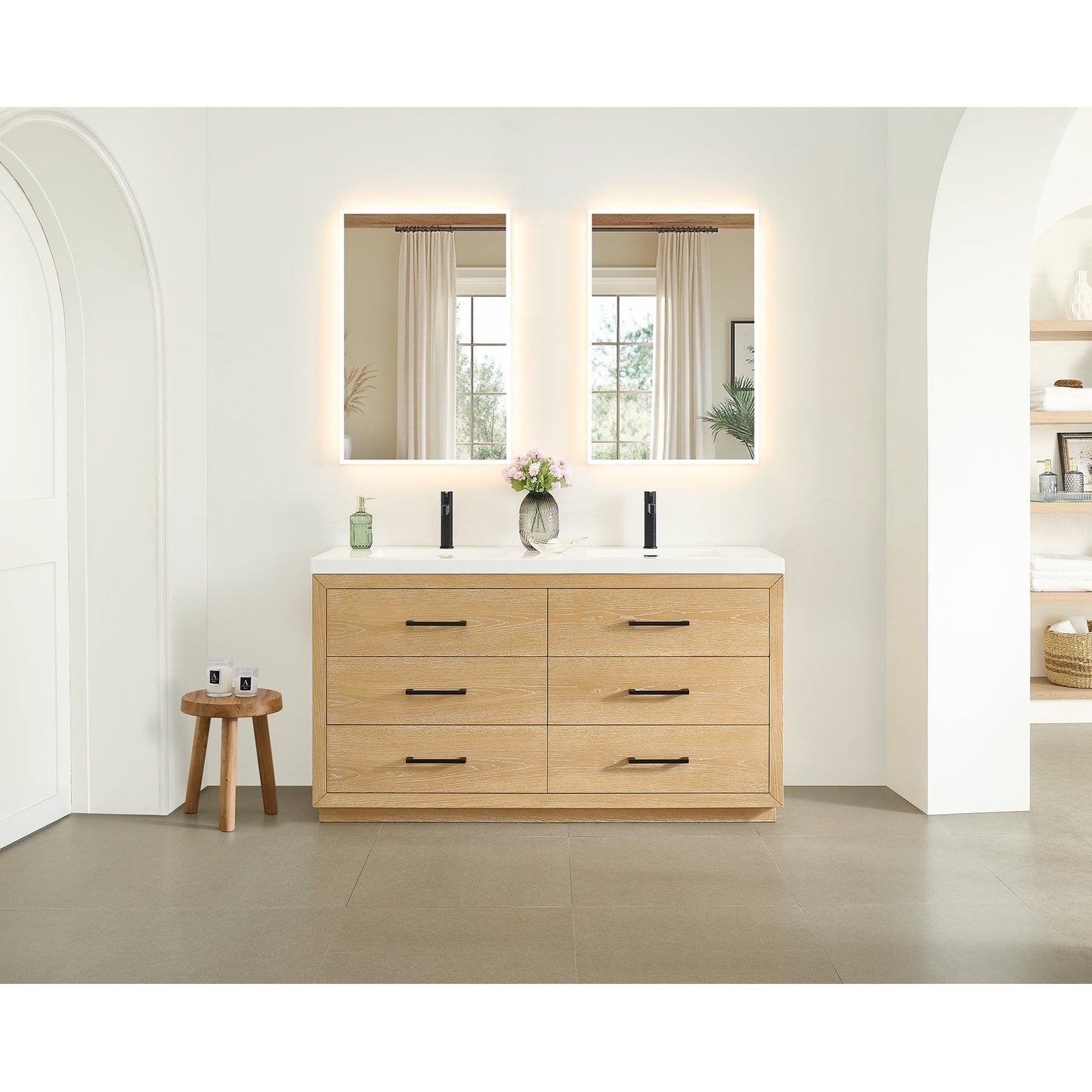 Altair Designs Sigrid 36"/48"/60"/72" single/double vanity with top - 579036-WO-WH-NM