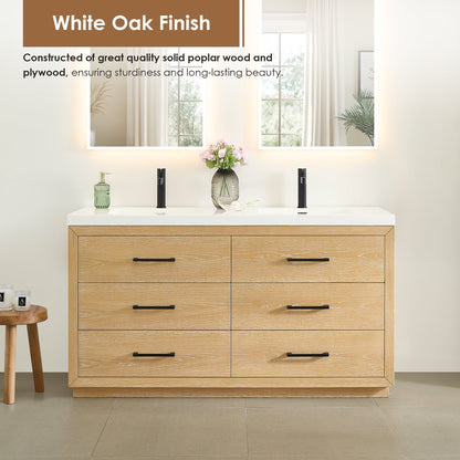Altair Designs Sigrid 36"/48"/60"/72" single/double vanity with top - 579036-WO-WH-NM