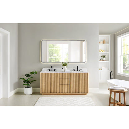 Altair Designs Clayton 72" double vanity with top - 580072-WL-GW-NM