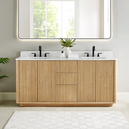 Altair Designs Clayton 72" double vanity with top - 580072-WL-GW-NM